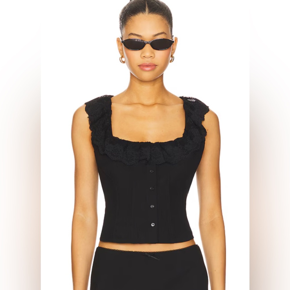 Danielle Guizio Blace lace trim Paloma tank top XS